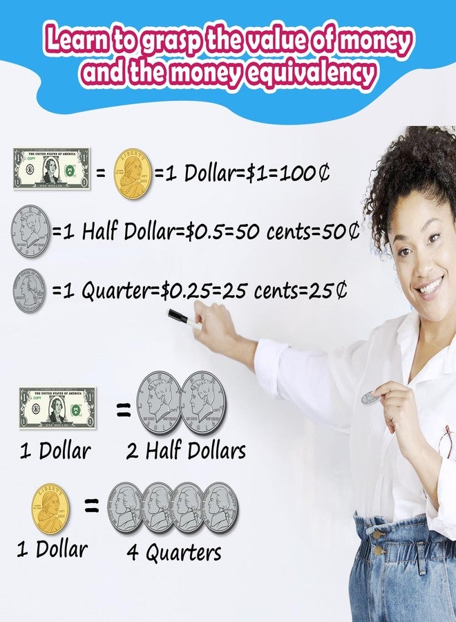 Kasfalci 60 PCS Magnetic Money for Kids for Learning, Math Manipulatives, Learning & Education Toys for Classroom, Pretend Play, Math Games for Toddler, Teacher and Homeschool Supplies - Image 4